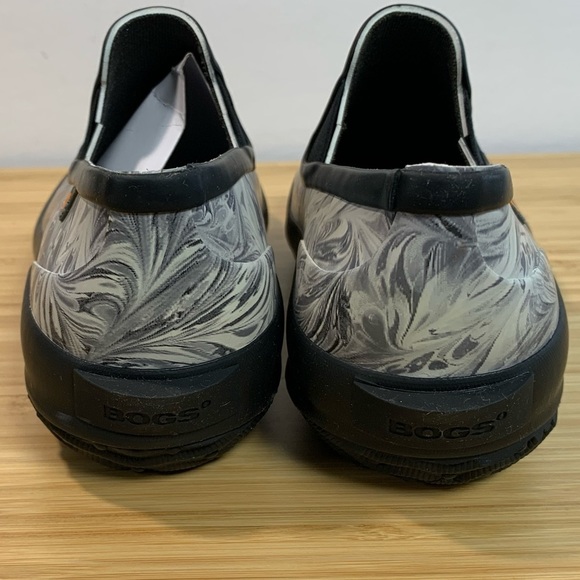 Bogs Womens 7 Patch Slip Marble Gray Black Bloom 78843-020 - Picture 4 of 6